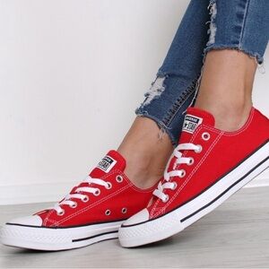 Converse Women's Vibrant Red Low-Top Sneakers